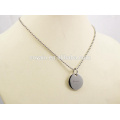 Stainless Steel Engraved Love Round Pendant Lovers Jewelry Necklace